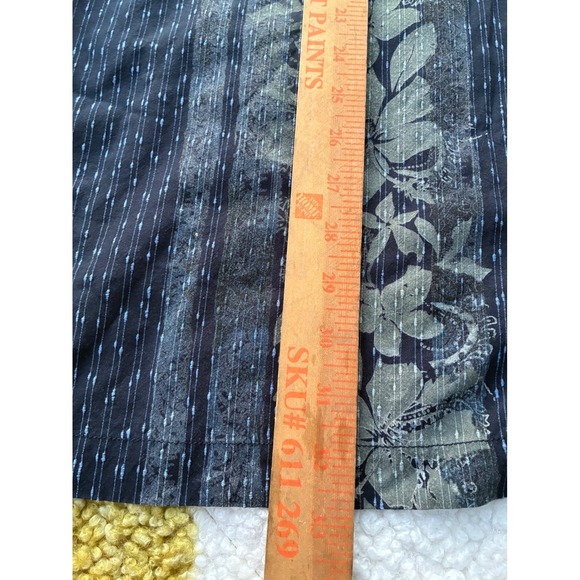 Tommy Bahama Mens XXL Navy Blue Floral Pinstripe Tencel Cotton Camp Shirt - Picture 6 of 7